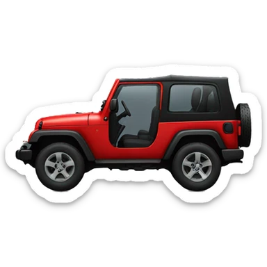 Black jeep with red accents sticker