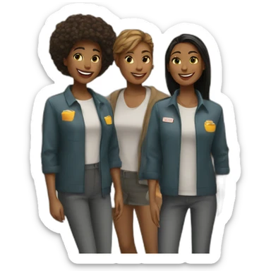 Friends crew working at McDonald's sticker