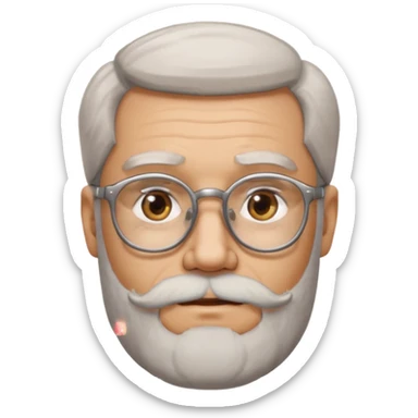 "viejito joven con lentes y barba con pocas canas sticker