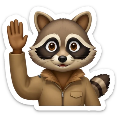 Military salute raccoon sticker