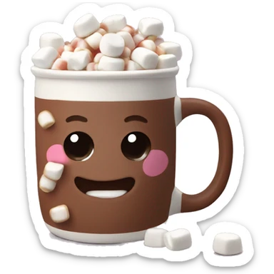 Cute Mug of hot chocolate with mini marshmallows sticker