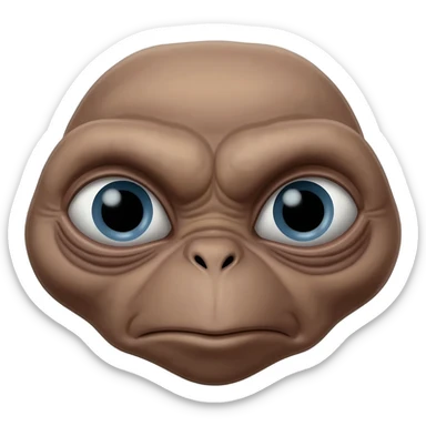 E.T. The Extra-Terrestrial from the movie getting sick sticker