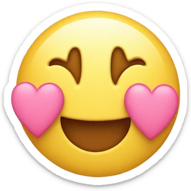 smiley face with baby pink hearts around it  sticker
