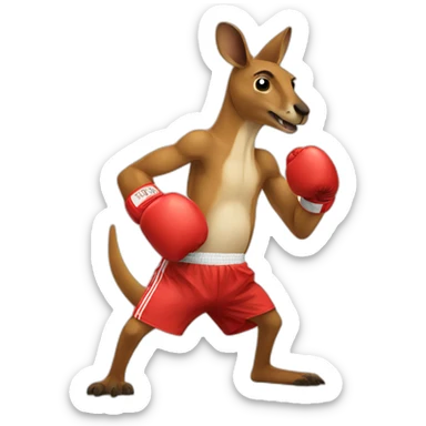 Boxing kangaroo sticker