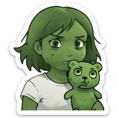 A girl who is upset chocked herself out  sticker