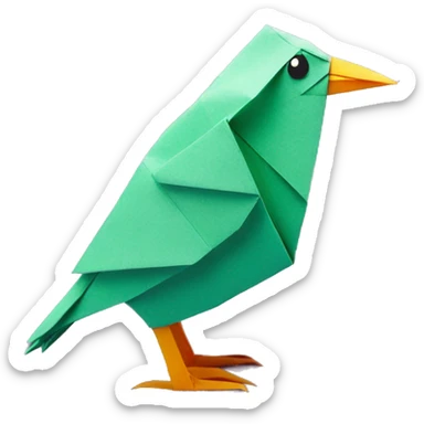 bird paper origami sticker