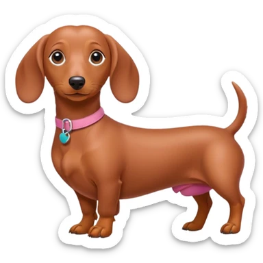 Perro salchicha color rosa sticker