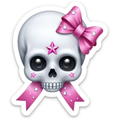 Make this 💀 with a 🎀 and some ✨ sticker