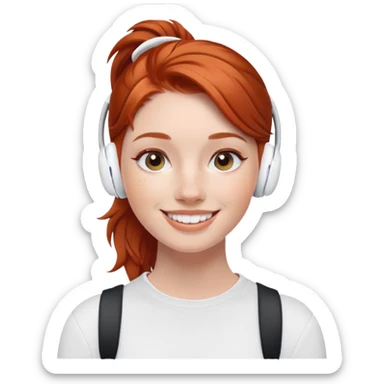 Sport redhead girl wearing airpods pro sticker