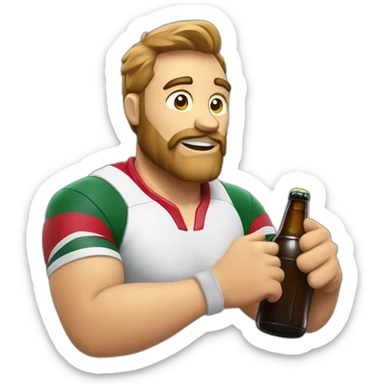Rugbyman qui boit une bière  sticker