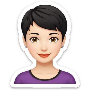 mujer pelo negro pixie cut sticker