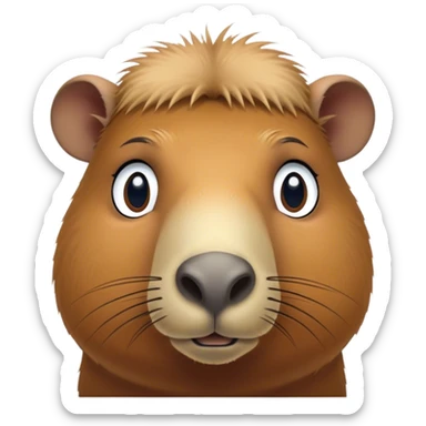 Cinematic Noble Capybara Portrait Emoji, Poised and serene, with a robust, rounded build covered in soft, earthy fur and gentle, wise eyes, Simplified yet sharp and sophisticated features, highly detailed, glowing with a warm, natural glow, high shine, intelligent and calm, stylized with an air of understated authority, focused and attentive, soft glowing outline, capturing the essence of a watchful and confident guardian that feels as though it could step out of the screen with effortless authority! sticker