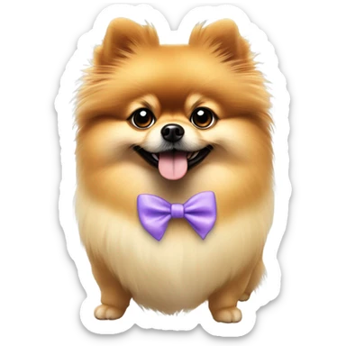 Kleiner pommeranian mit Schleife  sticker