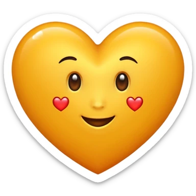 Hazme un corazón amarillo naranja sticker