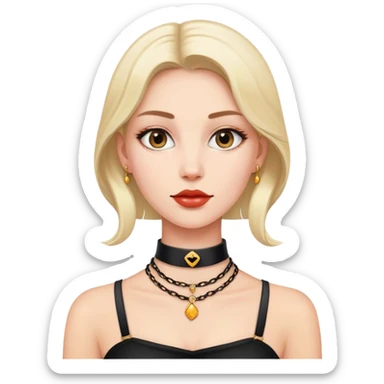 woman with choker necklace sticker