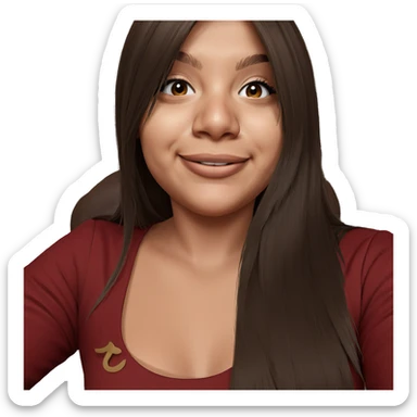 smiling girl with brown hair sticker