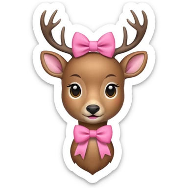  deer with pink bow sticker