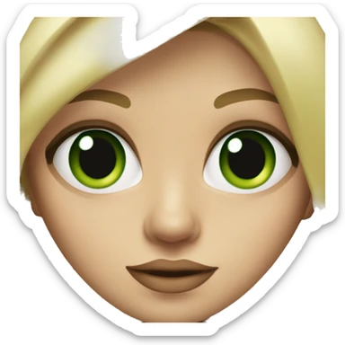 Blonde with long hair with green eyes and big lips sticker