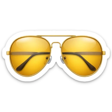 golden-yellow aviator Glasses sticker