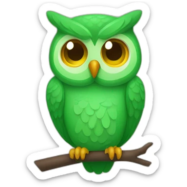 Duolingo green owl sticker