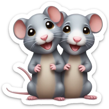 two rats cute sticker