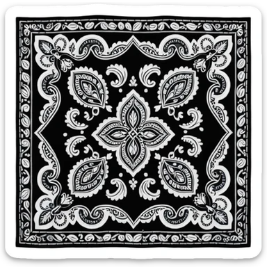 Black Paisley Bandana sticker