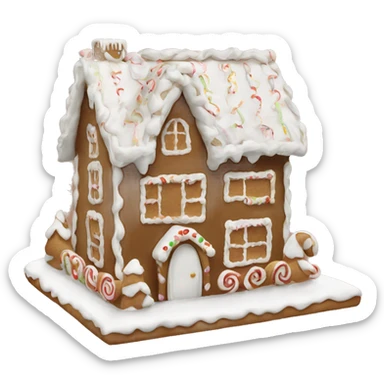 White aesthetic Gingerbread house sticker
