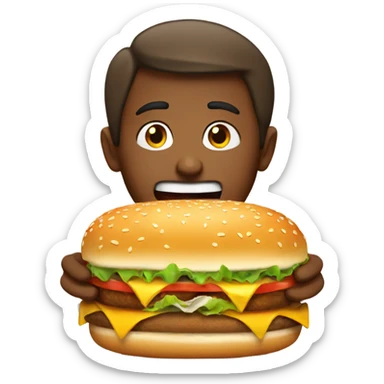 Eating burger sticker