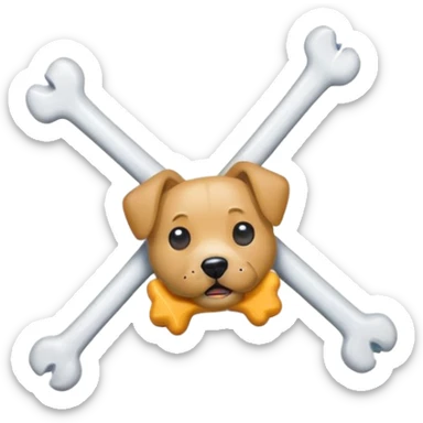 dog bone broken sticker