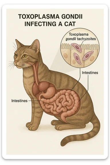 Toxoplasma gondii, infetta gatto  sticker