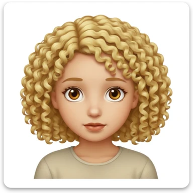 Light skinned girl with curly short blond hair and hazel eyes sticker