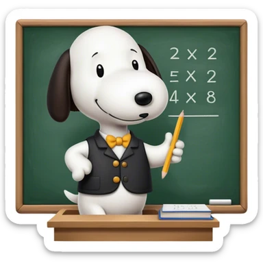 Snoopy as a math teacher sticker