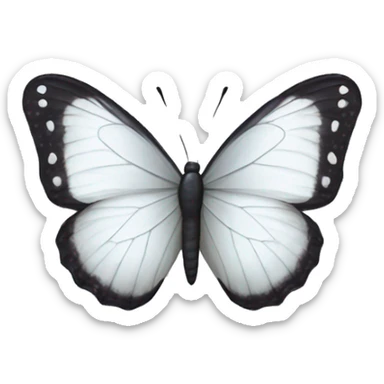 White butterfly heart sticker