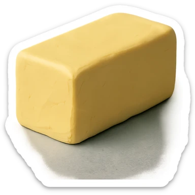 claymation style butter stick, pastel colors, visible fingerprints sticker