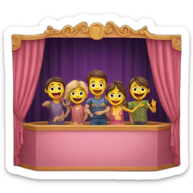 Puppet show childrens sticker