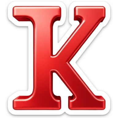 Red chain link logo in the shape of the letter K sticker