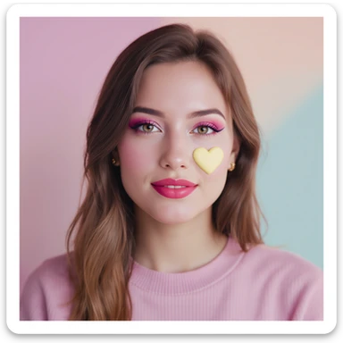 food heart emoji, pastel colors, with a gradient effect, professional photography style sticker