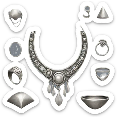 ancient silver jewelry sticker
