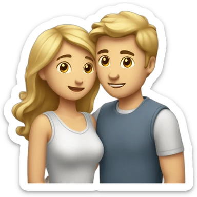 Homme et femme se faisant un calin sticker