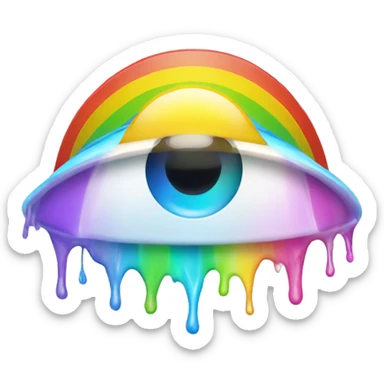 rainbow ray shine falling over eye sticker