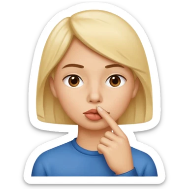 Emoji de humano haciendo silencio sticker