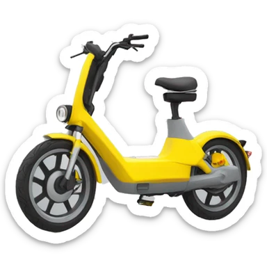 Yellow Electric bike e-scooter with grey footing sticker
