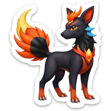 
Canine-Litten-Houndoom-Amaura-Salandit-Noibat-Flareon-Fakémon-fusion (full body) sticker