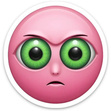 pink green eyeballs only sticker