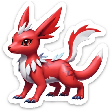  Cute Shiny Exotic Colorful Guilmon-Latias-Koraidon-Umbreon-Fakémon-hybrid-creature (full body)  sticker