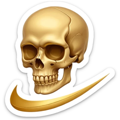 skull in gold nike  sticker