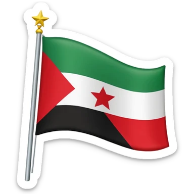  پرچم اهواز  بالا قرمز پایین سیاه و وسط سفید  و وسط سفیدایموجی ستاره سبزه sticker