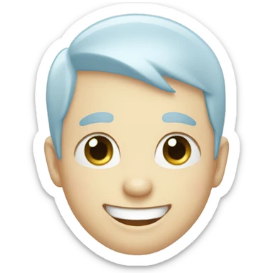 happy bald boy blue-eyed laughing  sticker