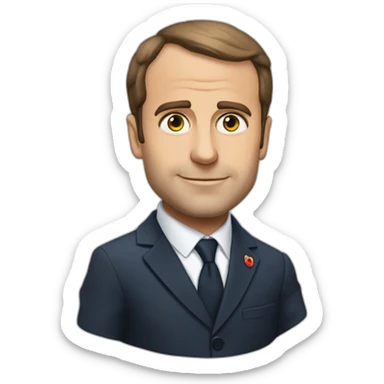 Macron avec des cœur dans les yeux sticker