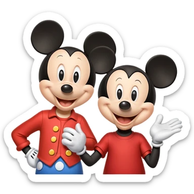 Goofy and Mickey Mouse together, both smiling, cheerful expressions sticker